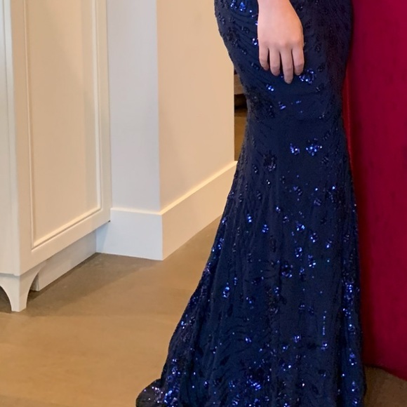 sparkle blue mermaid prom dress - Picture 5 of 5